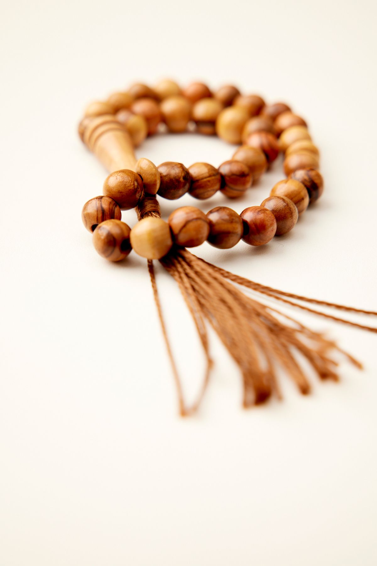 handmade olive wood prayer beads made in Palestine